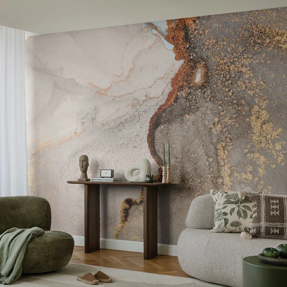 Fototapet Premium Sand - På farvegrænsen - Abstraktion, Stykke, Moderne kunst - 100x70 cm