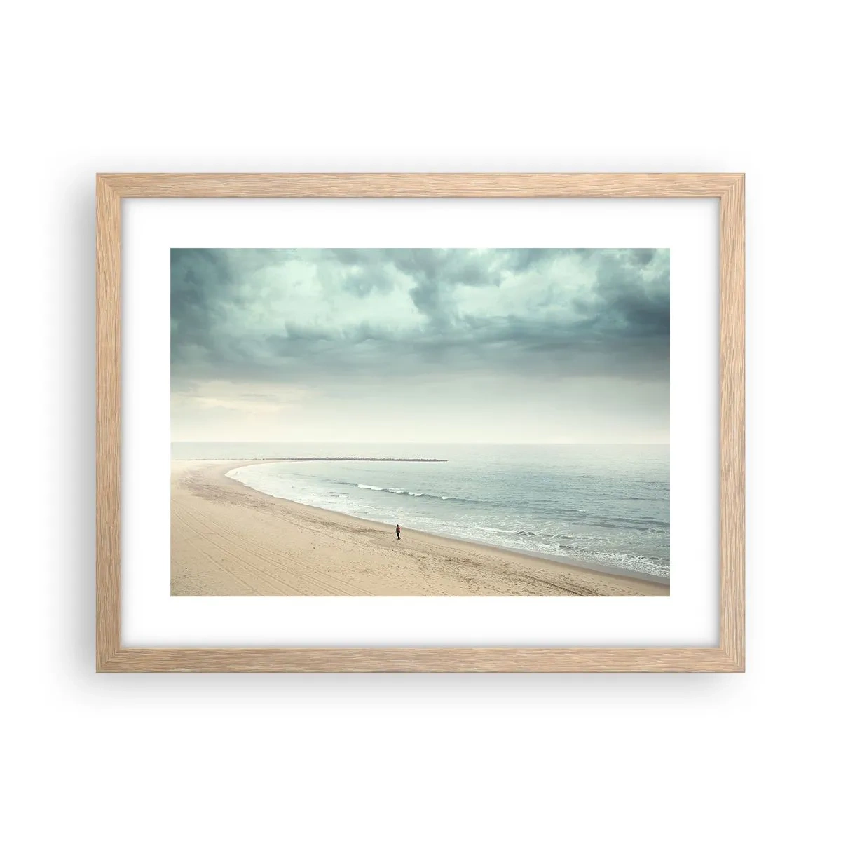 Plakat i ramme af lyst egetræ - På jagt efter fred - 40x30 cm