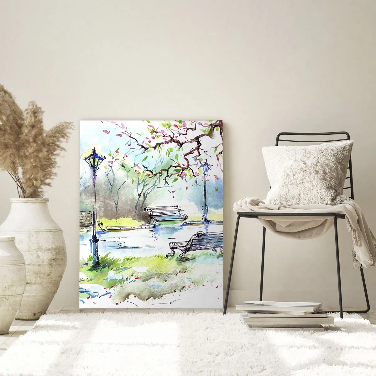 Billede på glas - Den magiske stilhed i parken - 70x100 cm