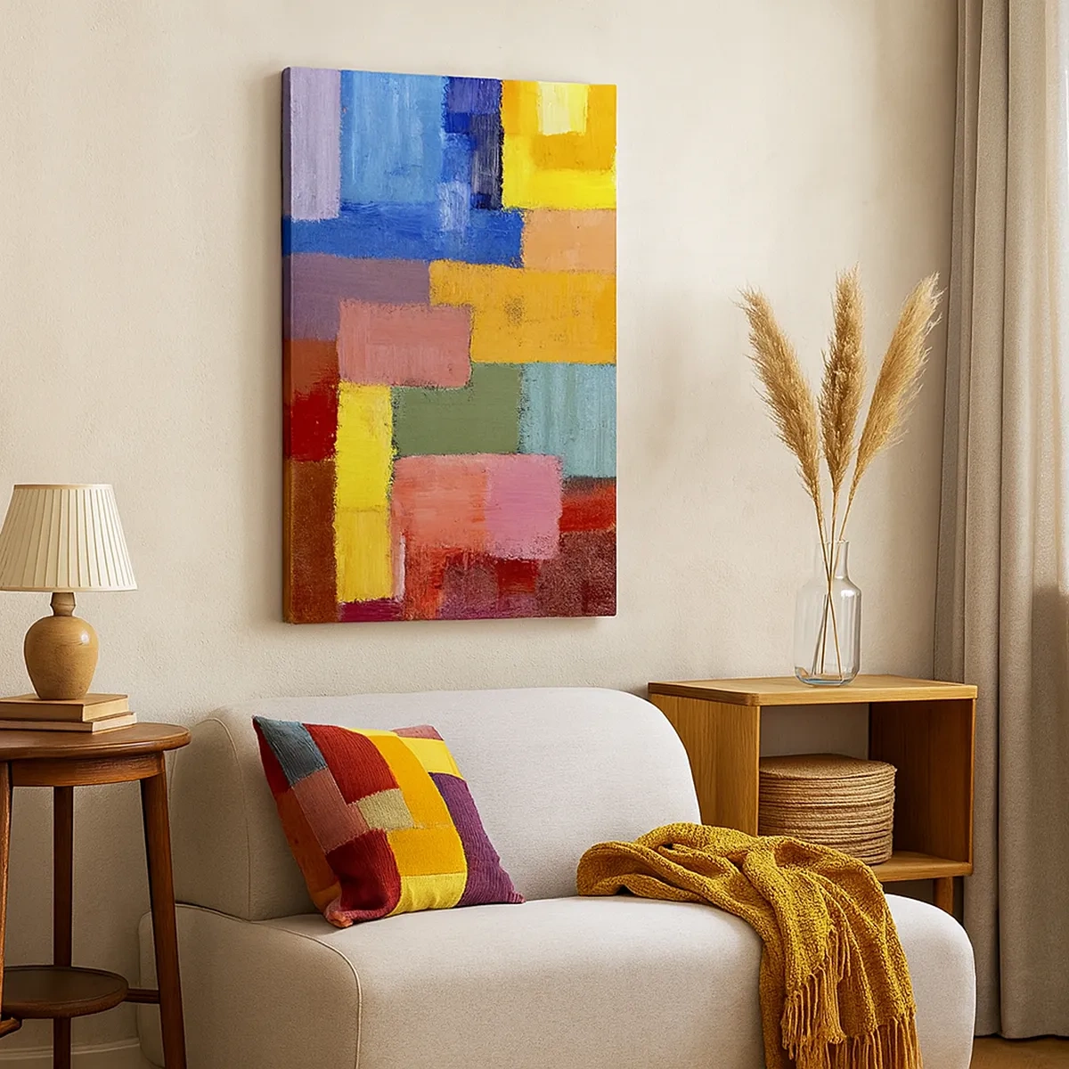 Lærredstryk - Billede på lærred - Hver især forskellige, alle farverige - 50x70 cm