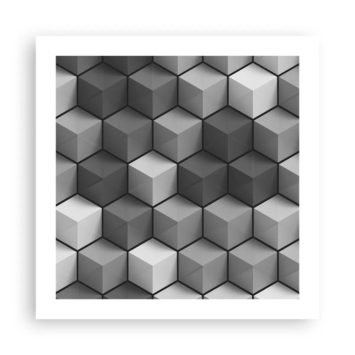 Plakat - Kubistisk puslespil - 50x50 cm