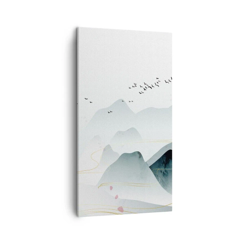 Lærredstryk - Billede på lærred - Over toppene - 45x80 cm