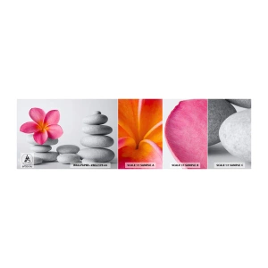 Prøve Fototapet Selvklæbende Deluxe Sticker - Sten på sten, og på denne sten... - Blomst, Sten, Spa - 100x30 cm