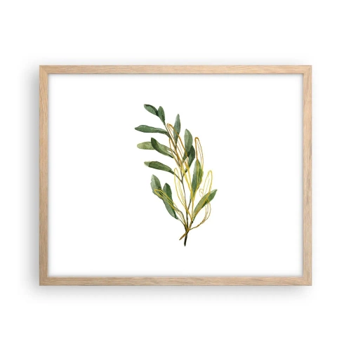 Plakat i ramme af lyst egetræ - Alt, hvad der er godt - 50x40 cm