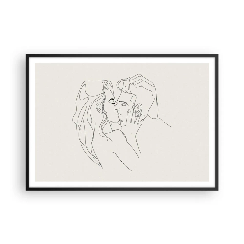 Plakat i sort ramme - Forviklet i følelser - 100x70 cm