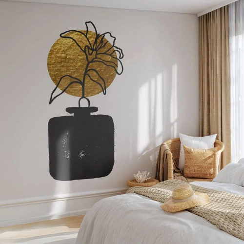 Fototapet Selvklæbende Deluxe Sticker - Skønhed i balance - Vase, Blomster, Minimalisme - 100x70 cm