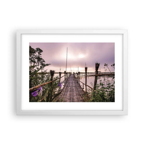 Plakat i hvid ramme - Den stille og rolige atmosfære i Asien - 40x30 cm