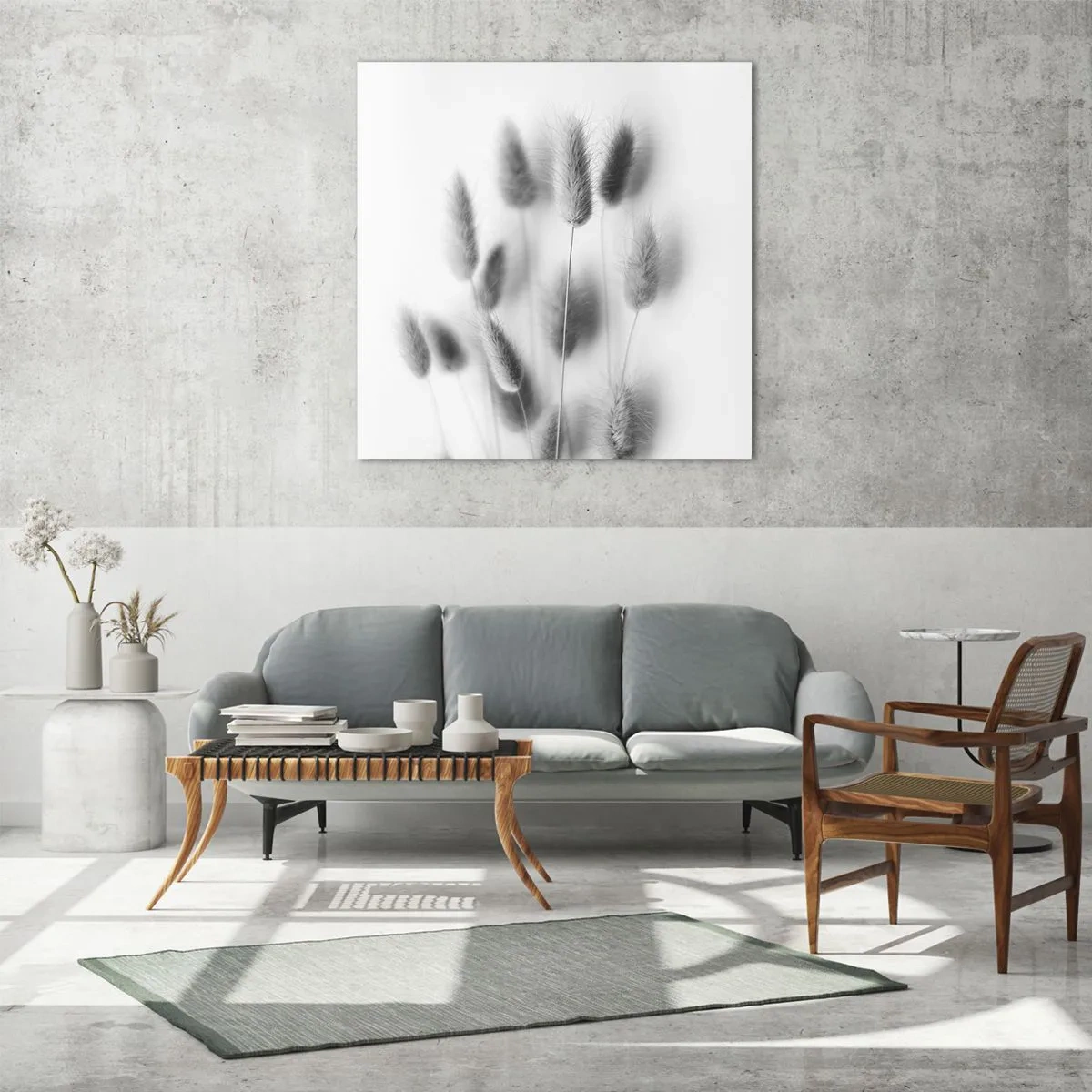 Billede på glas - Dens bløde græs - 50x50 cm