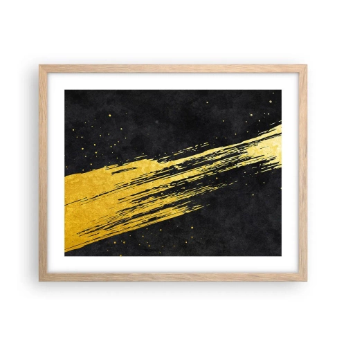 Plakat i ramme af lyst egetræ - Hop ind i hyperrummet - 50x40 cm