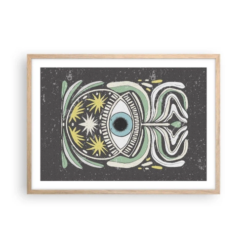 Plakat i ramme af lyst egetræ - Stammeritualer - 70x50 cm