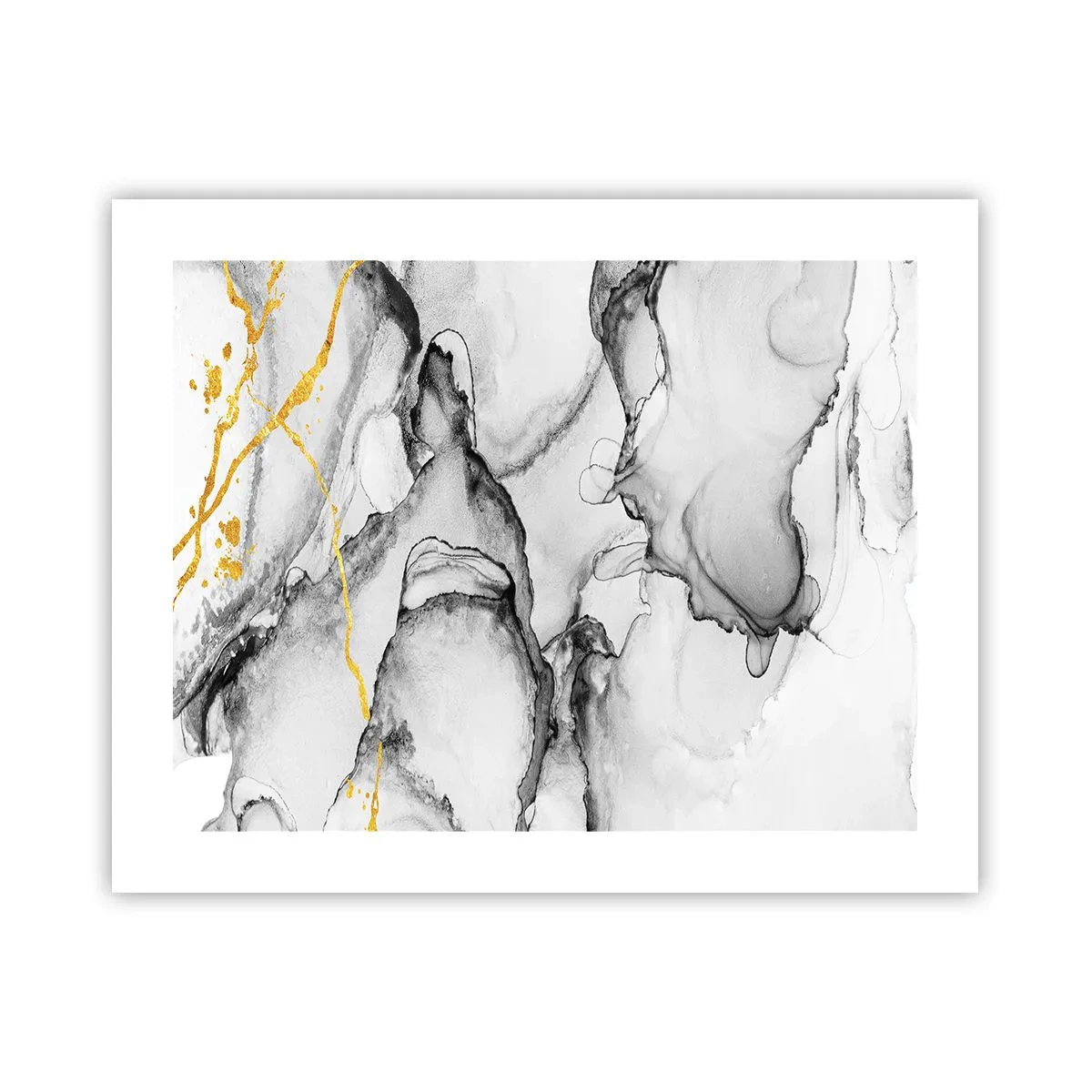 Plakat - Sammensætning med guldmotiv - 50x40 cm
