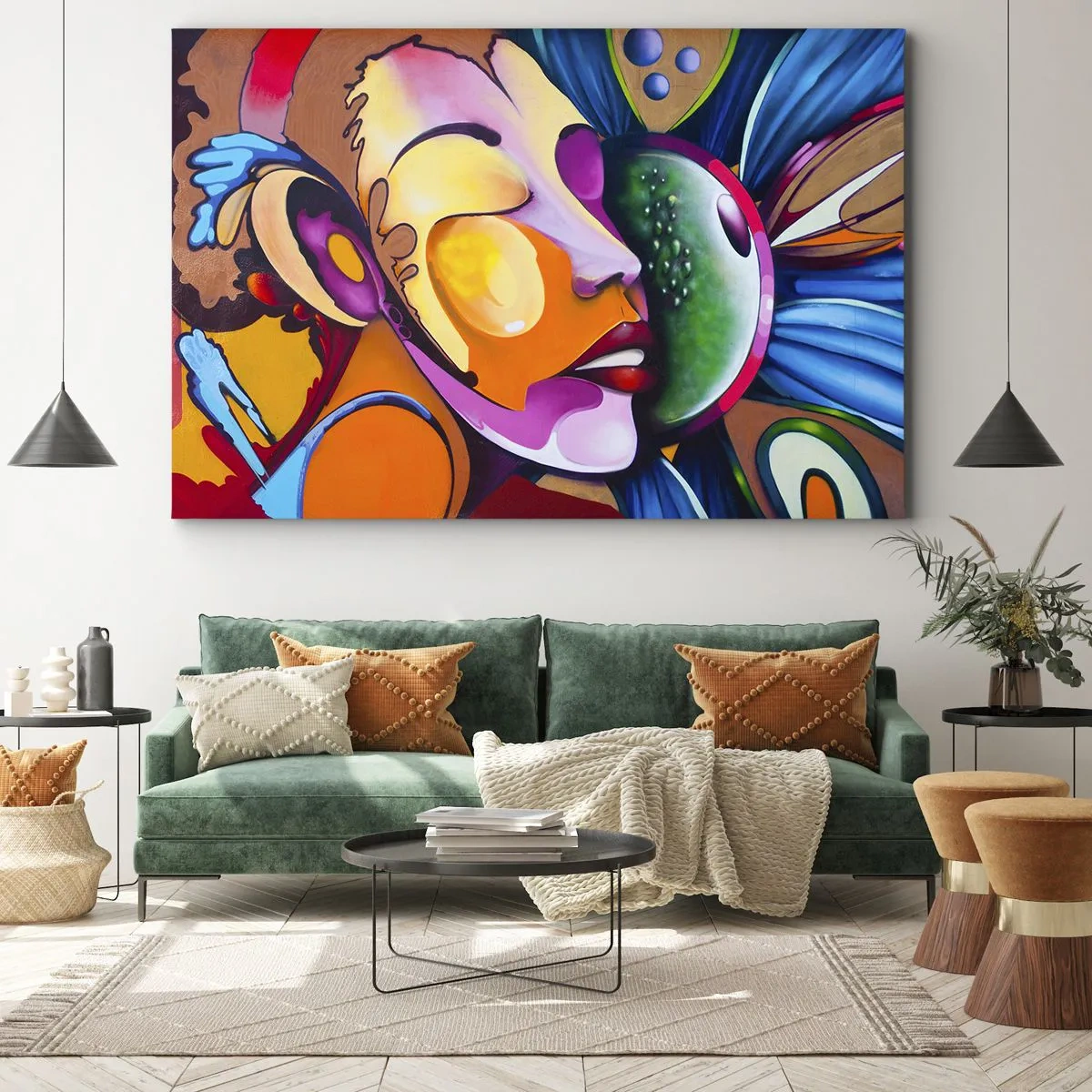 Lærredstryk - Billede på lærred - Berør med farve - 70x50 cm