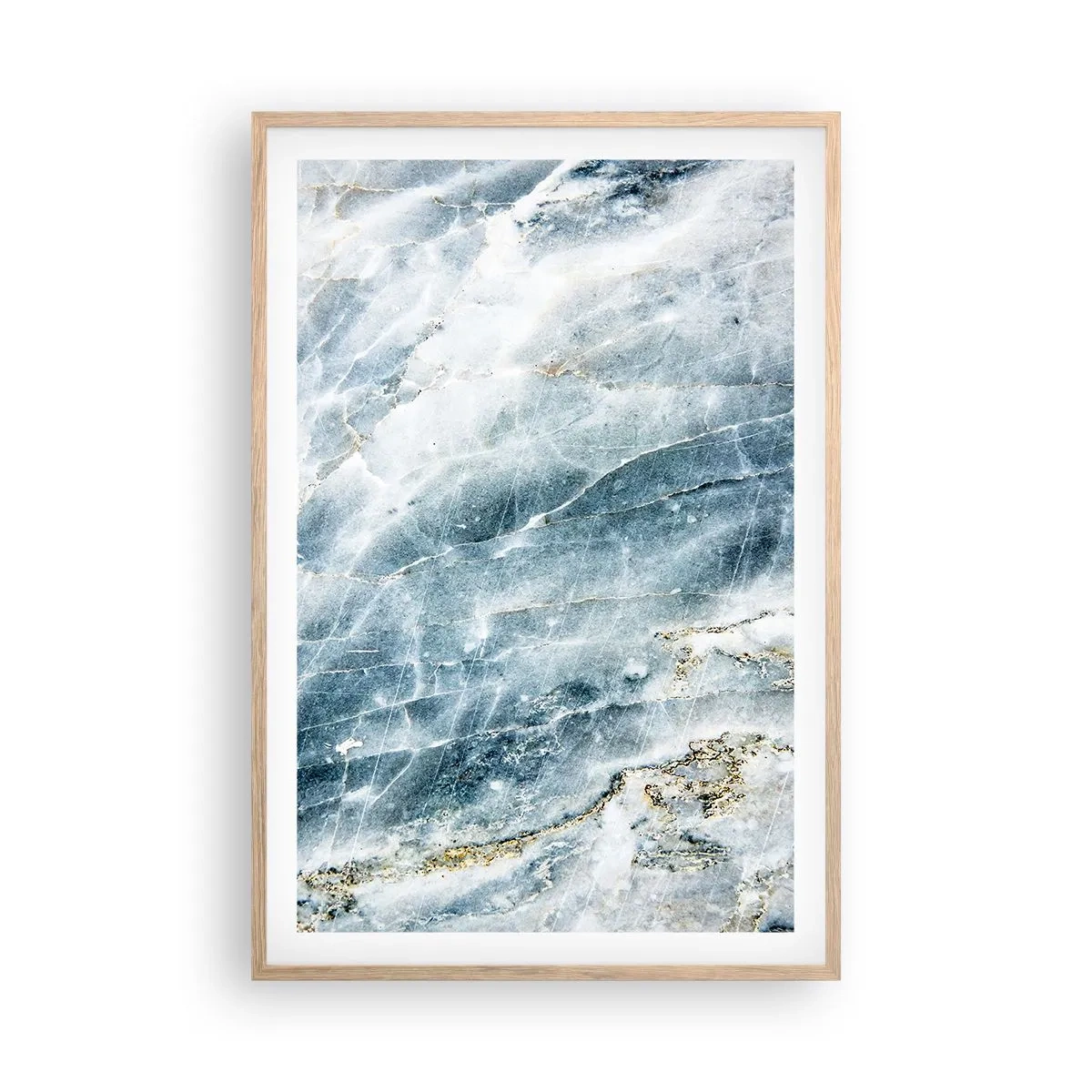 Plakat i ramme af lyst egetræ - Isverden - 61x91 cm