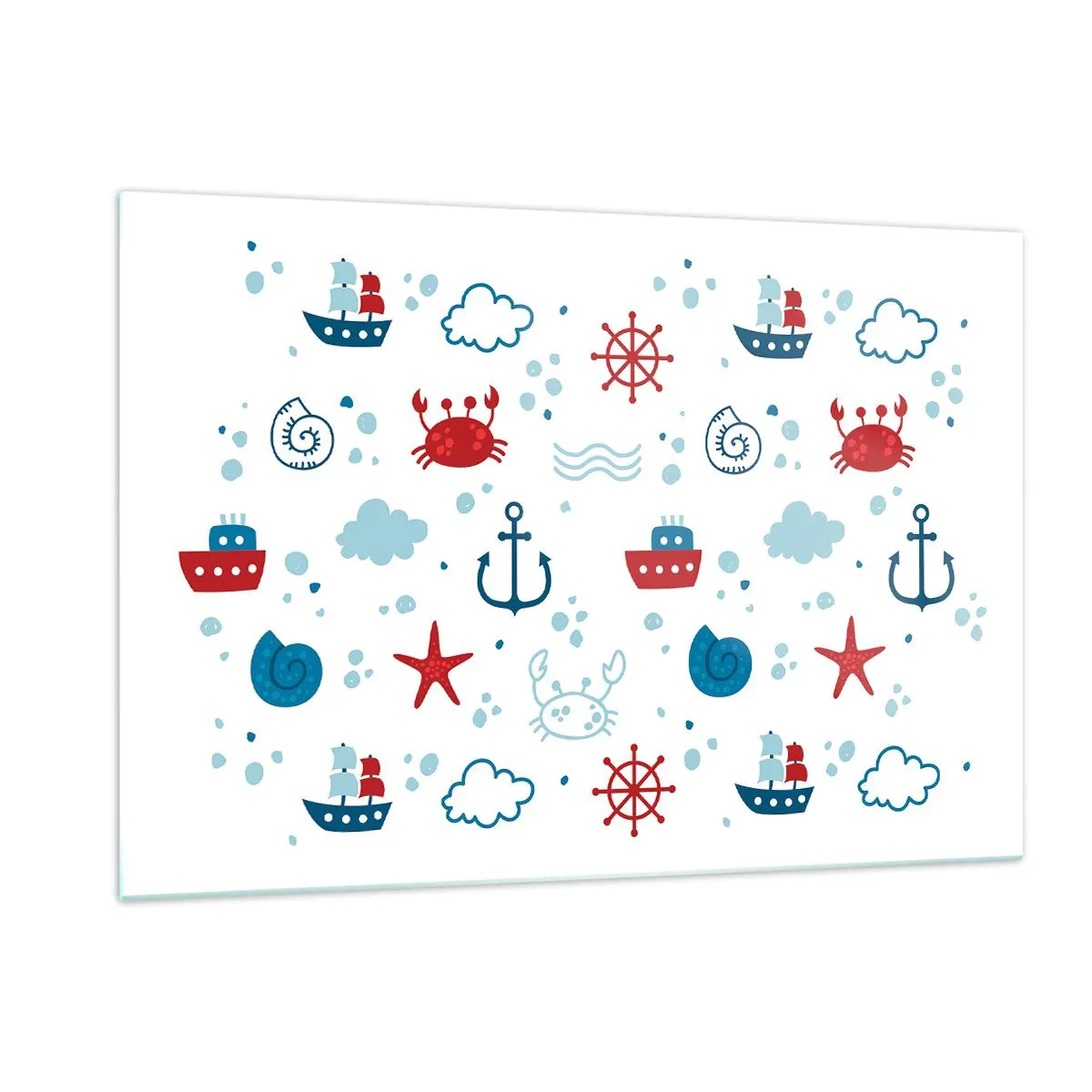 Billede på glas - En fortælling om havet - 120x80 cm