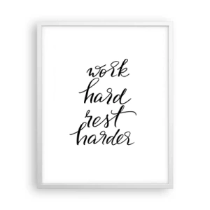 Plakat i hvid ramme - Balance i livet - 40x50 cm