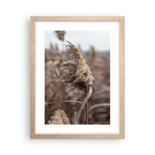 Plakat i ramme af lyst egetræ - Tid til at flyve væk med vinden - 30x40 cm