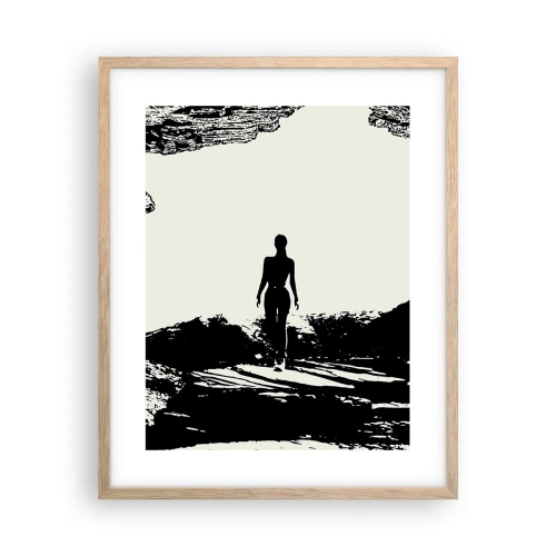 Plakat i ramme af lyst egetræ - Et nyt udseende - 40x50 cm