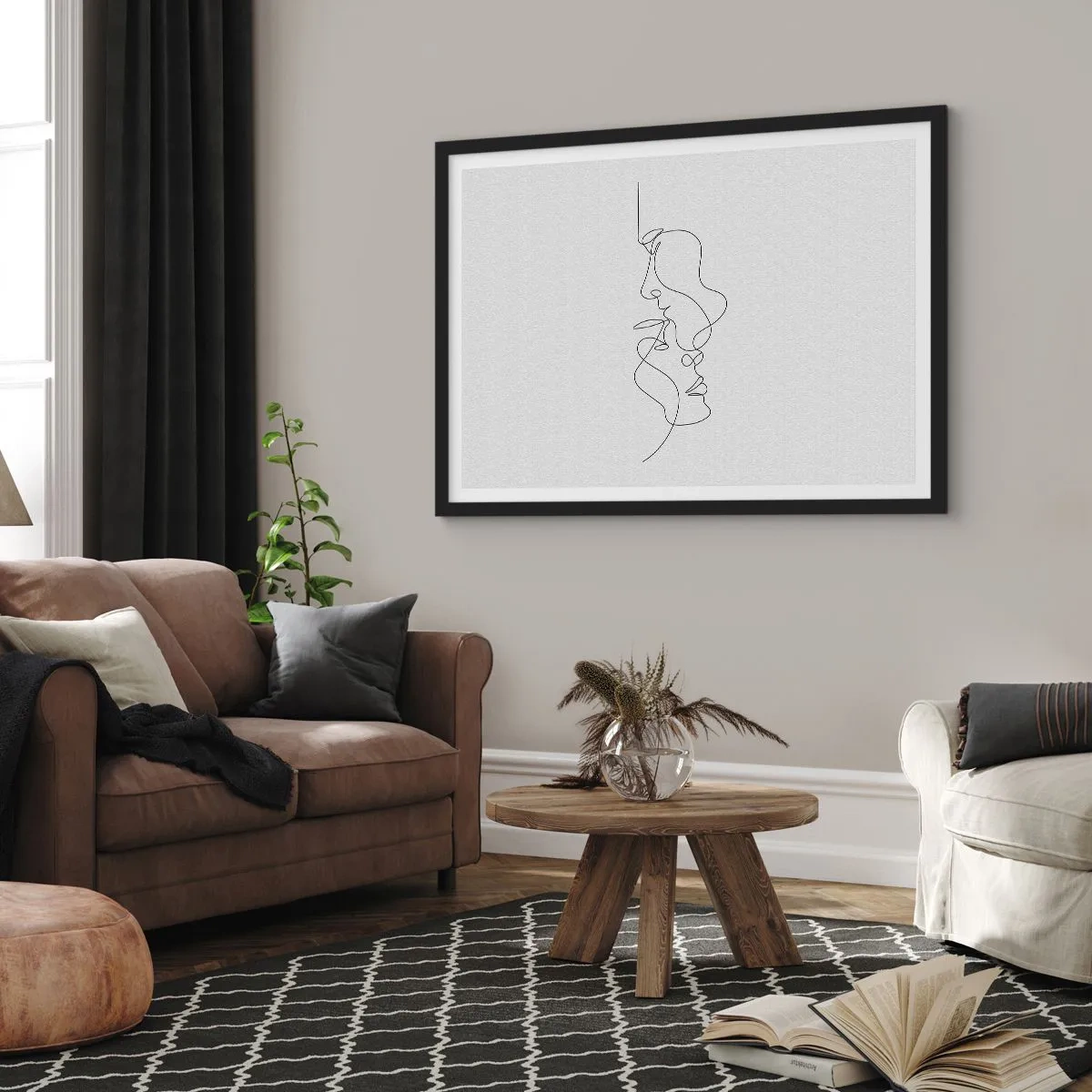 Plakat i sort ramme - Gløderne af glubende begær - 100x70 cm