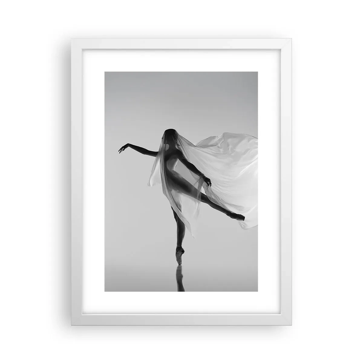 Plakat i hvid ramme - Lethed og ynde - 30x40 cm