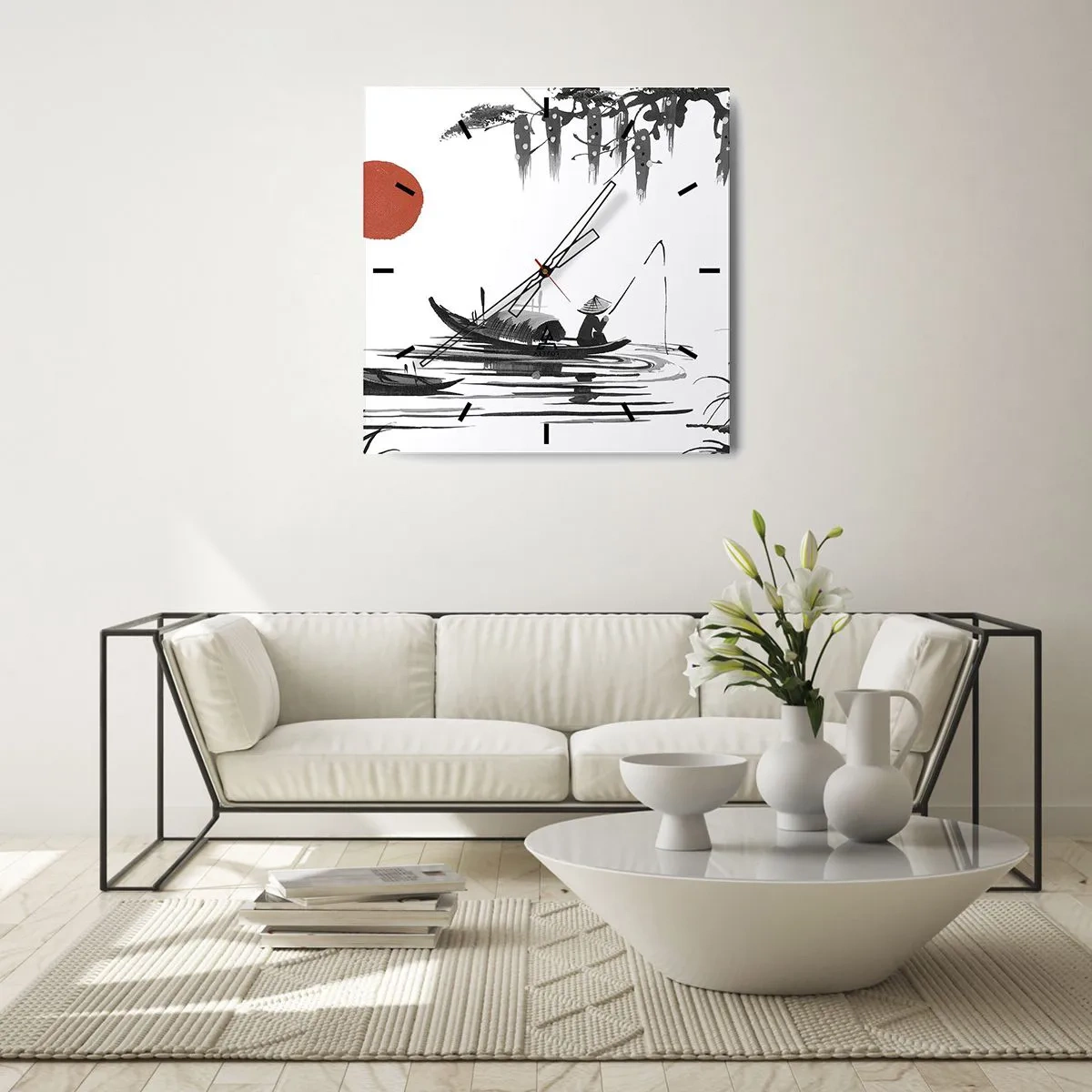 Vægur, Uret - En asiatisk eftermiddag - 30x30 cm