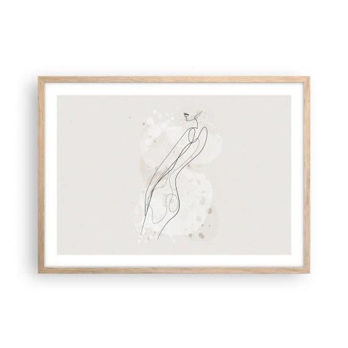 Plakat i ramme af lyst egetræ - At forvilde sig med blikket - 70x50 cm