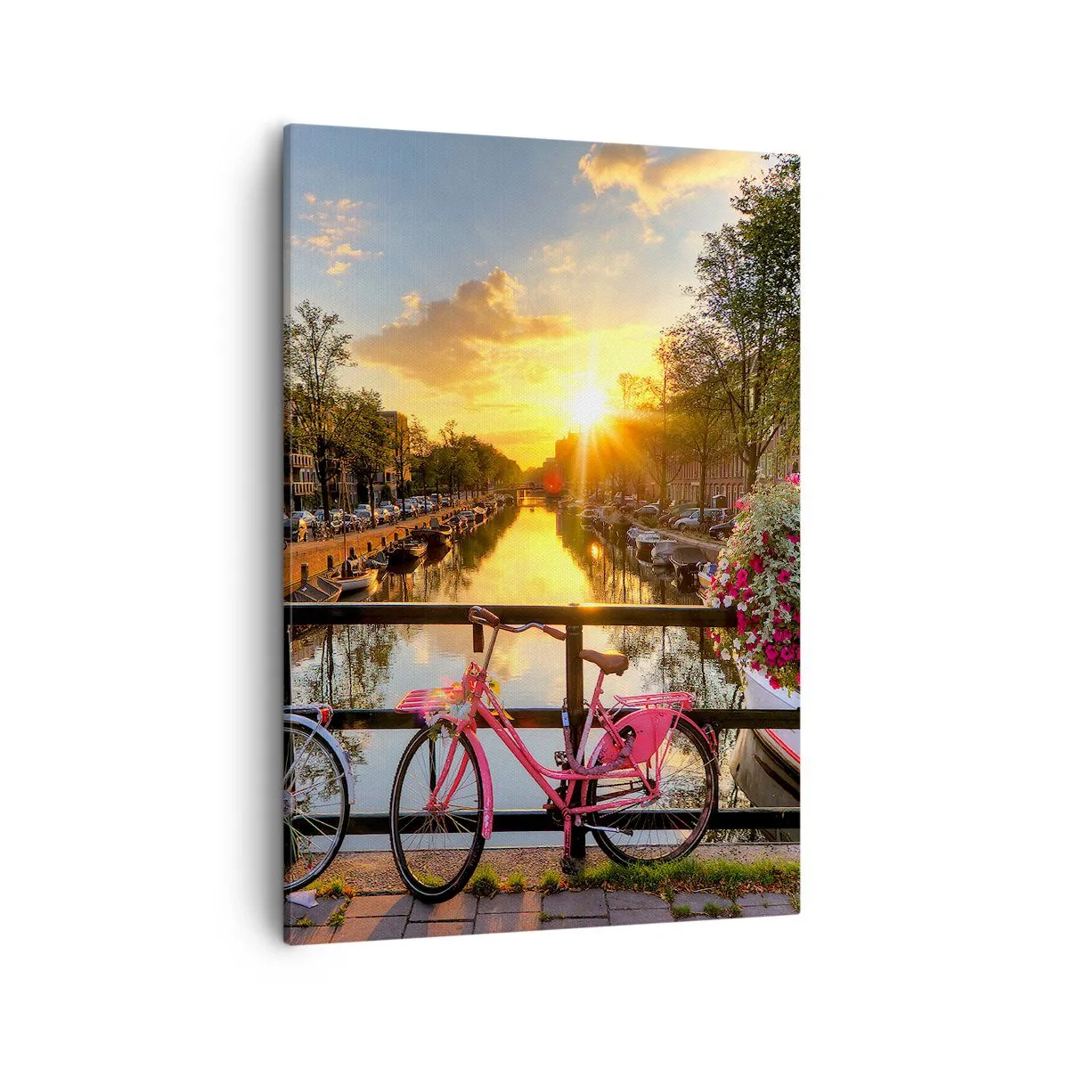 Lærredstryk - Billede på lærred - Forårsmorgen i Amsterdam - 50x70 cm