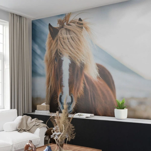 Fototapet Premium Canvas - Kan du mærke friheden? - Hest, Natur, Dyr - 300x210 cm