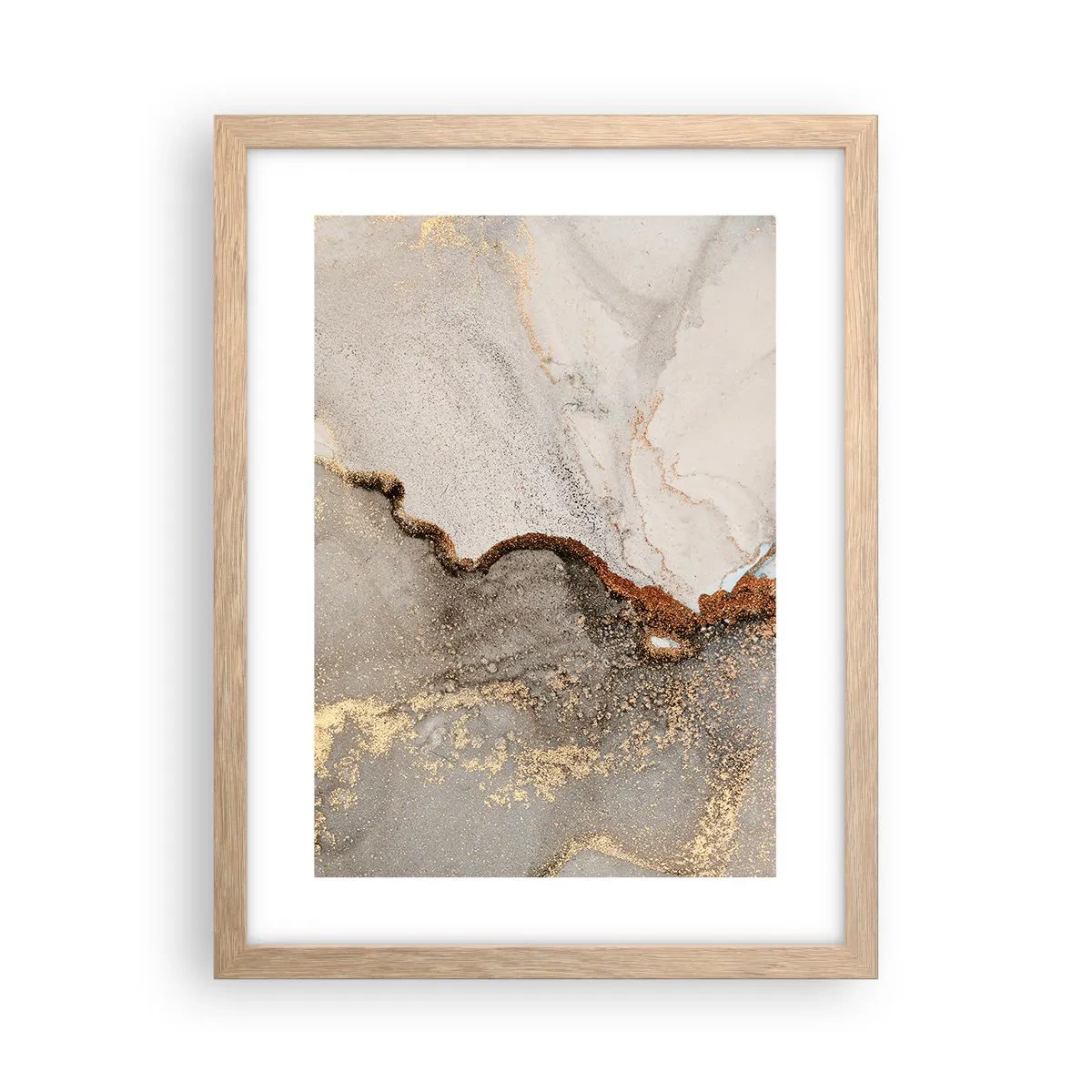 Plakat i ramme af lyst egetræ - På farvegrænsen - 30x40 cm