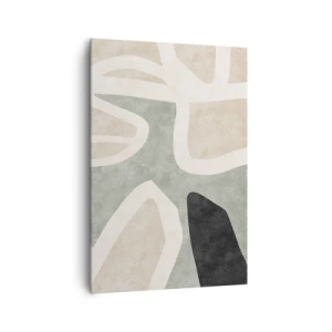 Lærredstryk - Billede på lærred - Komposition med et sort tema - 70x100 cm