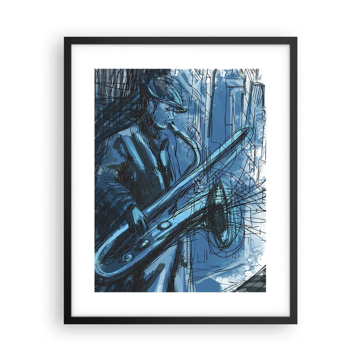 Plakat i sort ramme - Byens rapsodi - 40x50 cm