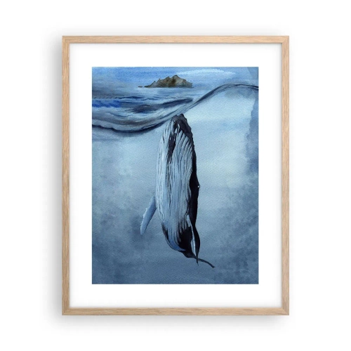 Plakat i ramme af lyst egetræ - To verdener i nord - 40x50 cm