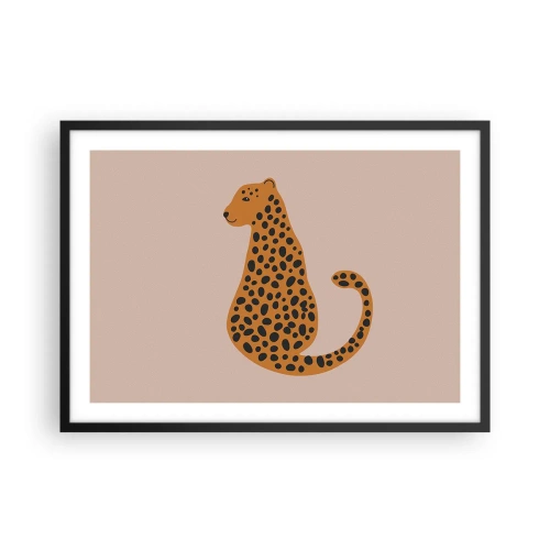 Plakat i sort ramme - Leopardprint er et moderigtigt mønster - 70x50 cm