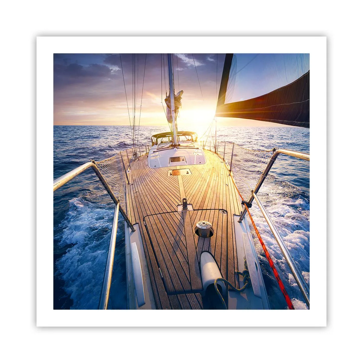 Plakat - Løber på bølgerne - 60x60 cm