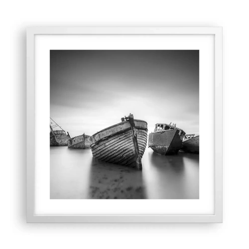 Plakat i hvid ramme - Nu er det bare minder... - 40x40 cm