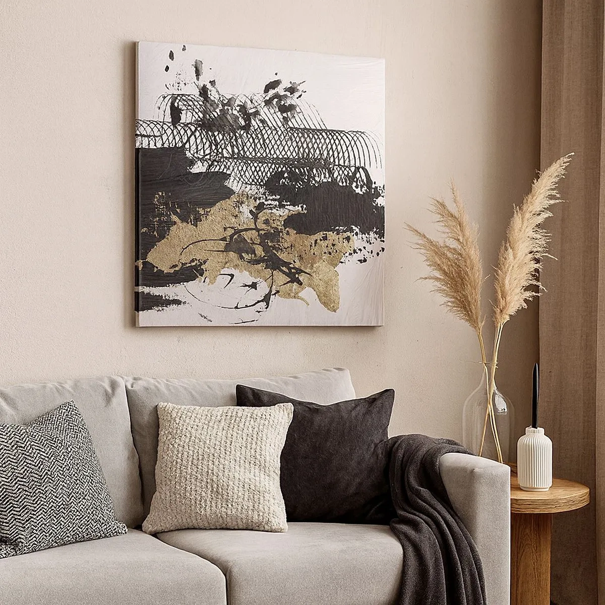 Lærredstryk - Billede på lærred - Komposition med lidenskab - 30x30 cm