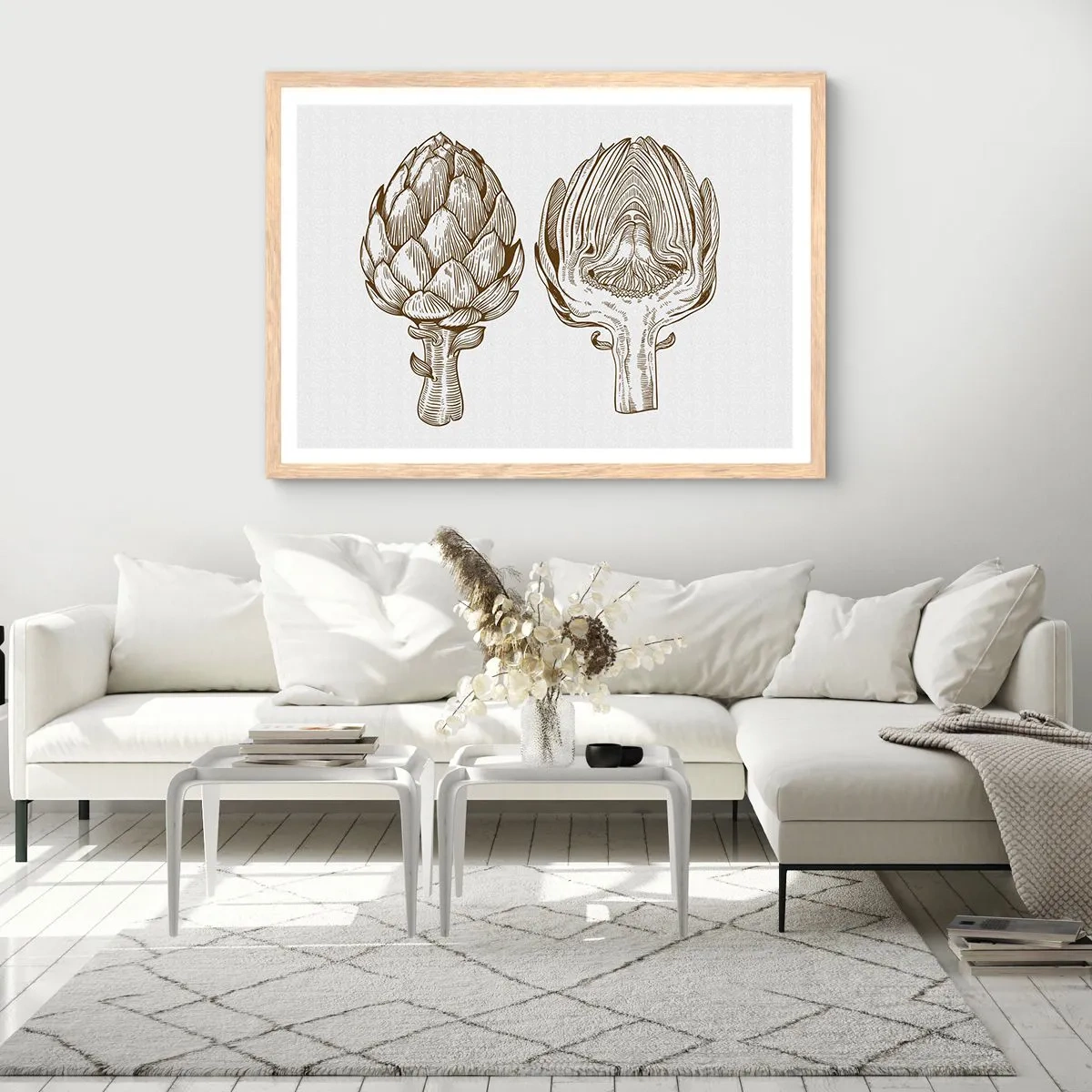 Plakat i ramme af lyst egetræ - Lektion i anatomi - 100x70 cm