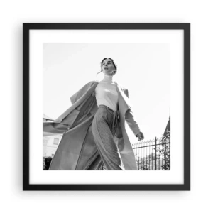 Plakat i sort ramme - Kommer du med mig? - 40x40 cm