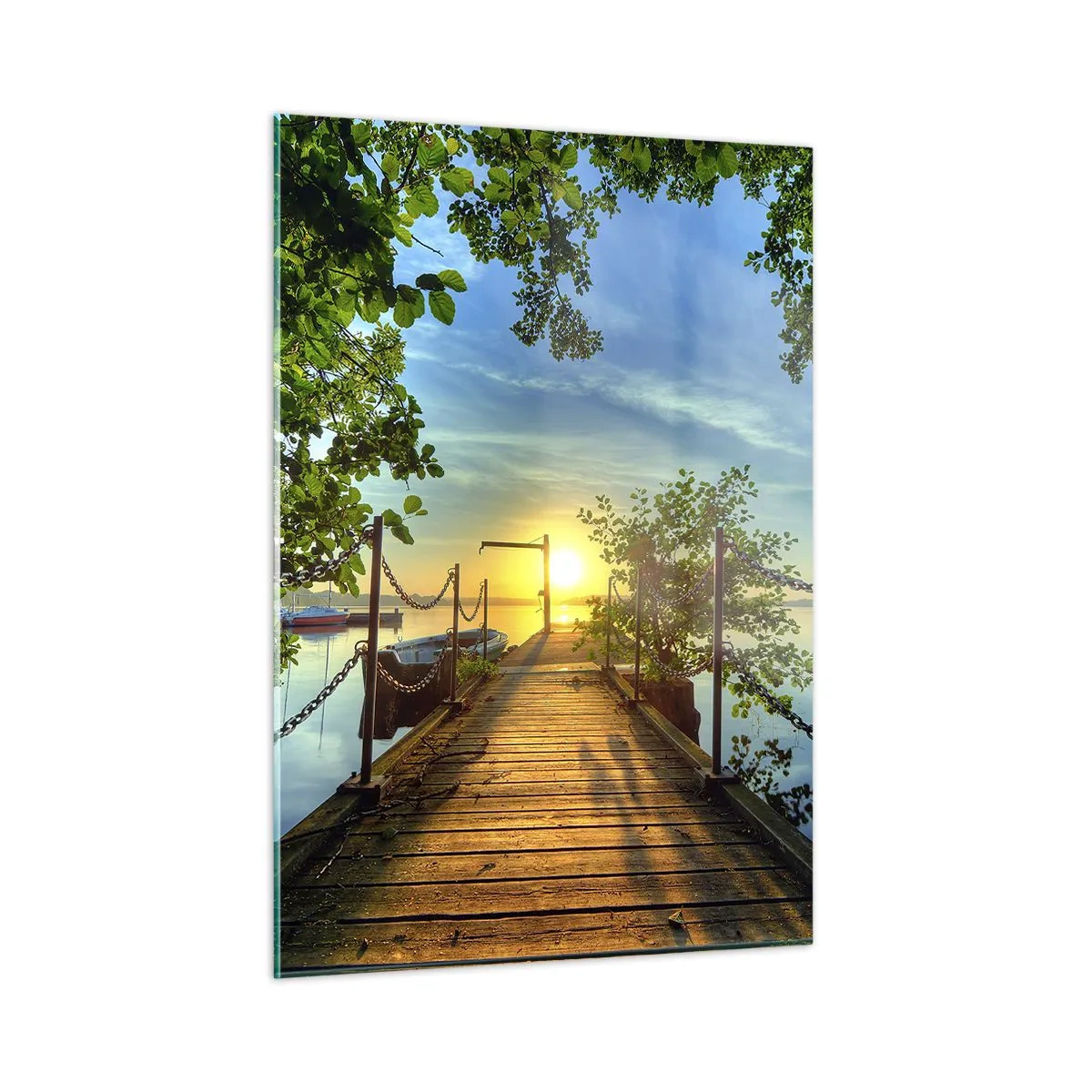 Billede på glas - Mod vest ved vandet - 50x70 cm