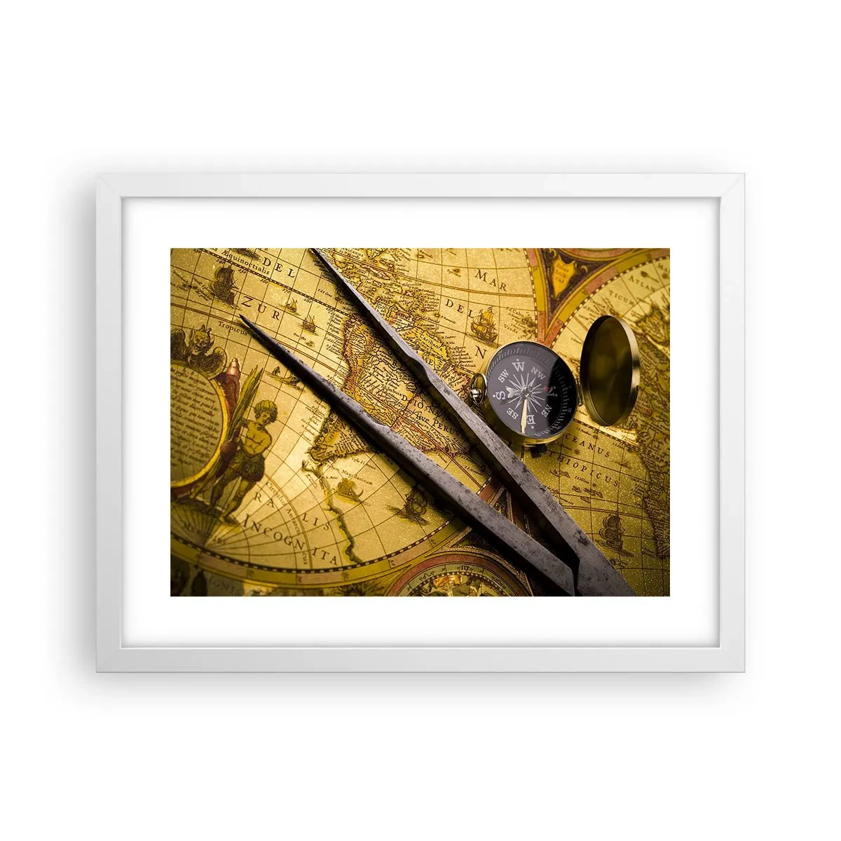 Plakat i hvid ramme - Hvor er skattene? - 40x30 cm