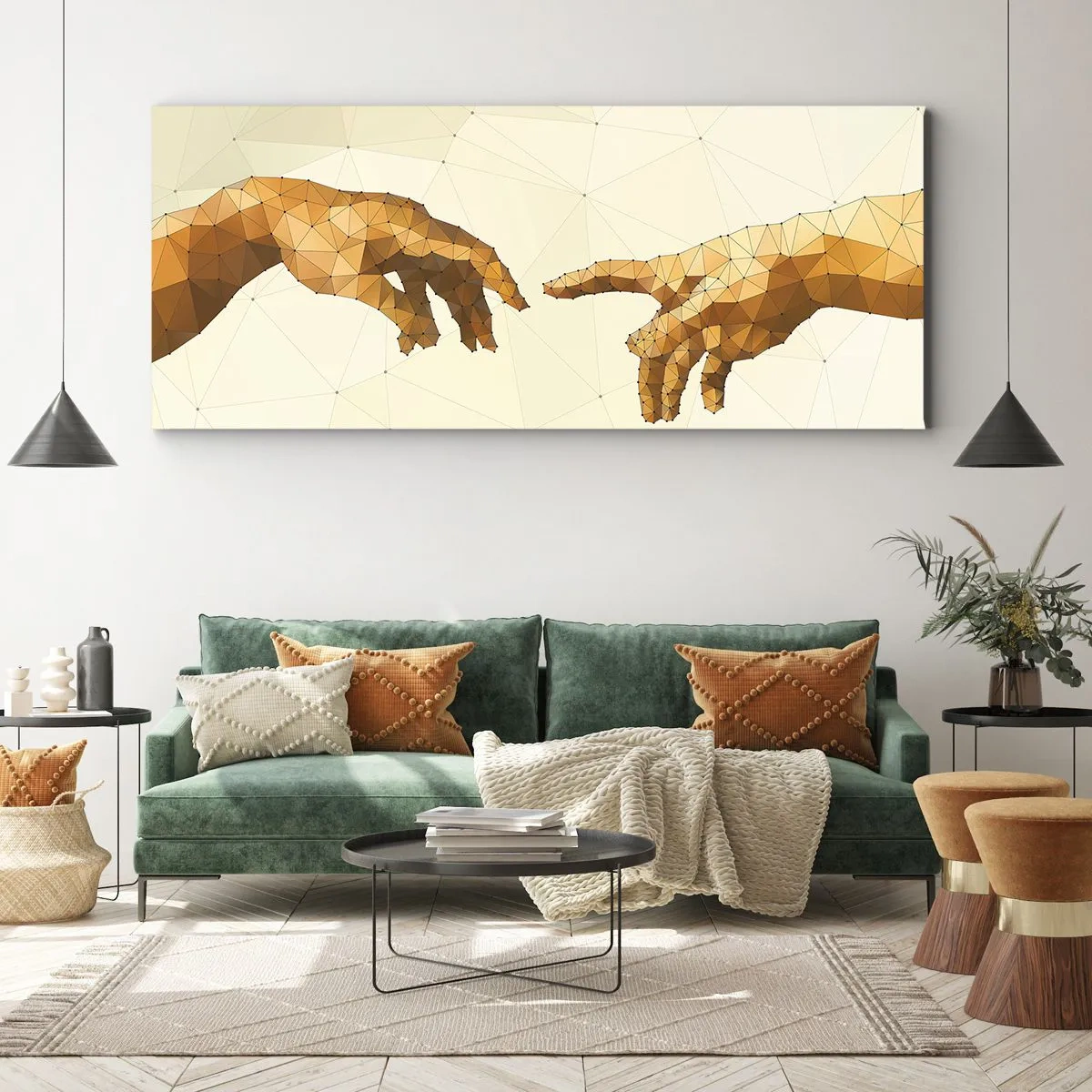 Lærredstryk - Billede på lærred - Guddommelig geometri - 90x30 cm