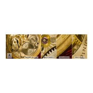 Prøve Fototapet Premium Sand - Følg med tiden - Ur, Ur mekanisme, Årgang - 100x30 cm