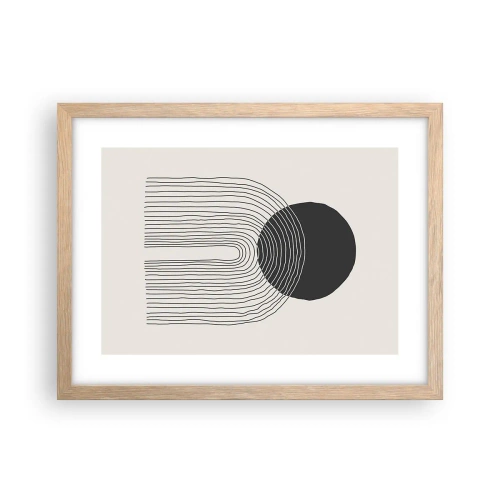 Plakat i ramme af lyst egetræ - Rystende og selvsikker - 40x30 cm