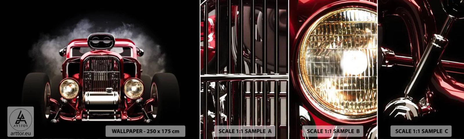 Fototapet Prøve Standard Eco - Hurtigt og rasende smukt - Automotive, Bil, Sport - 100x30 cm