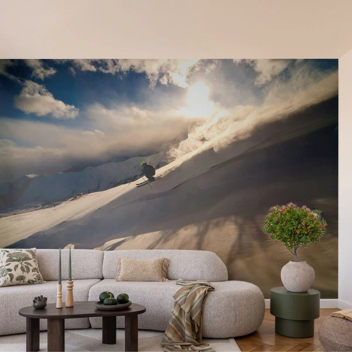Fototapet Premium Canvas - Udfordringen i bjergene - Sport og hobbyer, Bjerge, Alperne - 250x175 cm