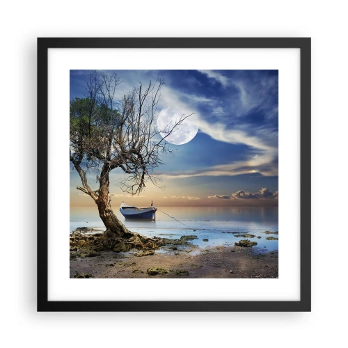 Plakat i sort ramme - Er dette enden eller begyndelsen? - 40x40 cm