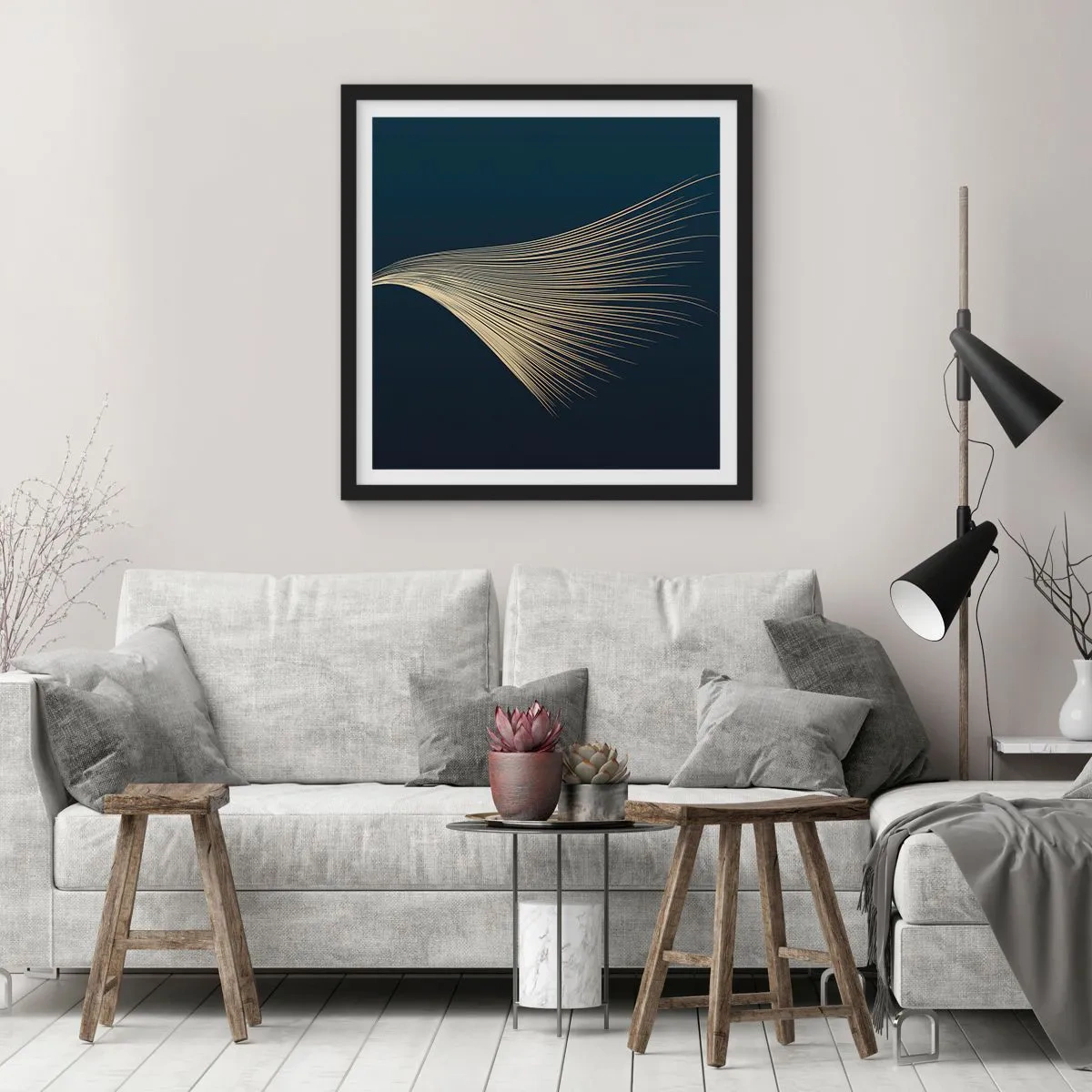 Plakat i sort ramme - Som en engels hår - 30x30 cm