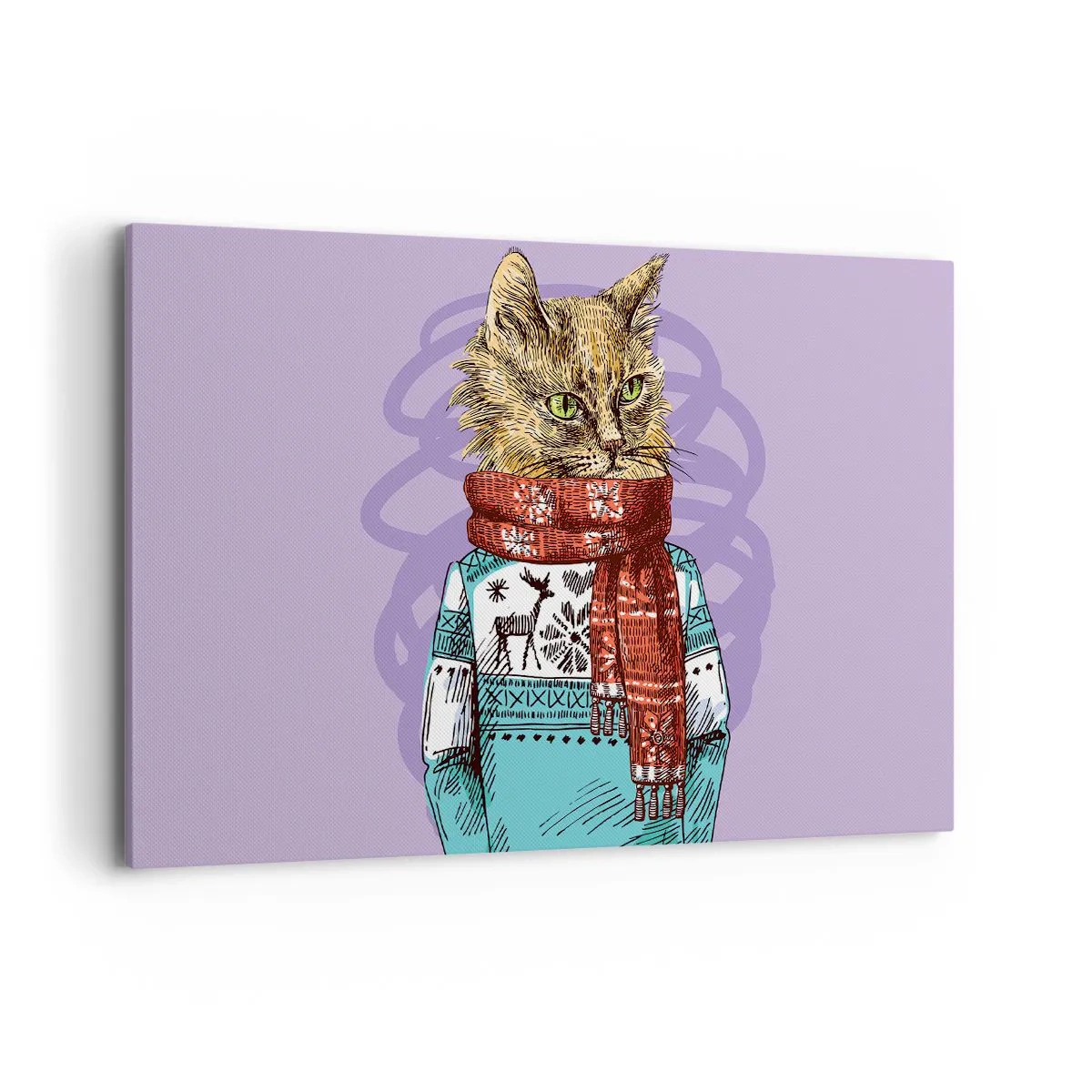 Lærredstryk - Billede på lærred - En kat ikke kun i sko - 120x80 cm