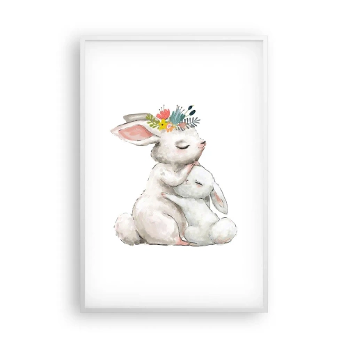 Plakat i hvid ramme - Der er intet sted som hos mor - 61x91 cm