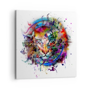 Lærredstryk - Billede på lærred - Lurer bag regnbuens slør - 50x50 cm