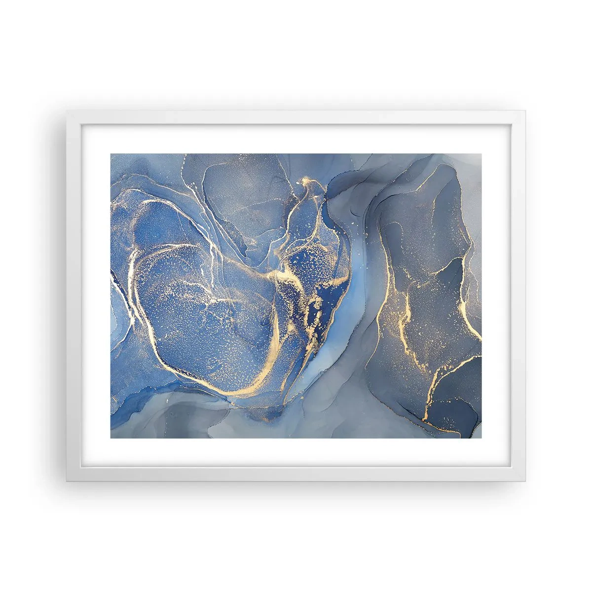 Plakat i hvid ramme - Guldstøv - 50x40 cm